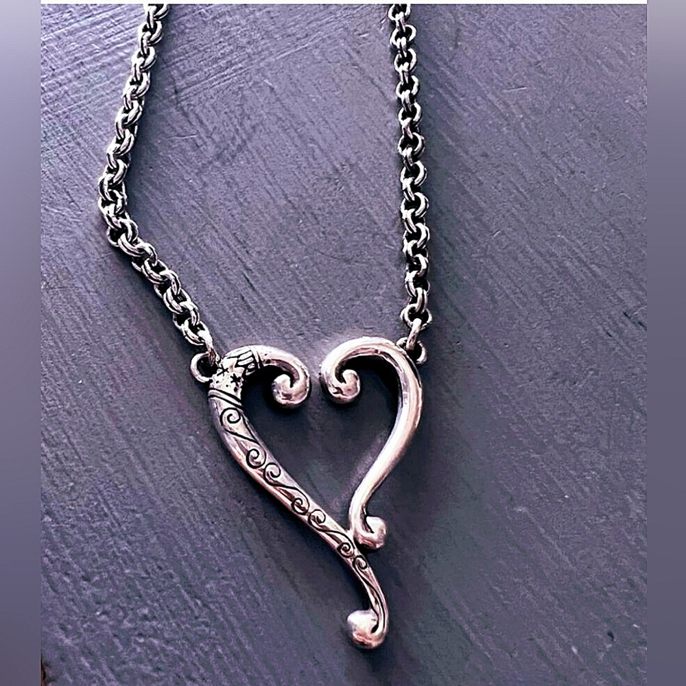 BRIGHTON Tuscan Open Heart Etched Pendant Necklace